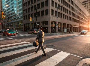 Pedestrian in crosswalk