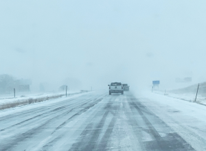 Treacherous snowy road